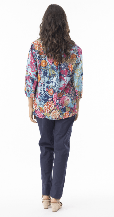 Load image into Gallery viewer, Orientique Womens Ikebana Frill Neckline Top

