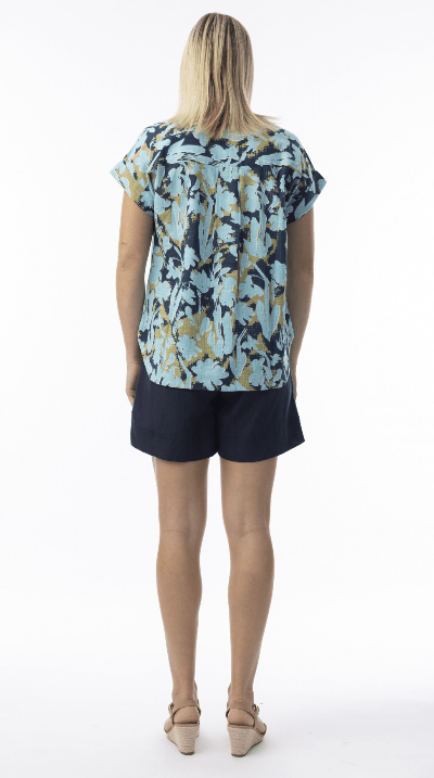 Load image into Gallery viewer, Orientique Womens Ikebana Short Sleeve Top
