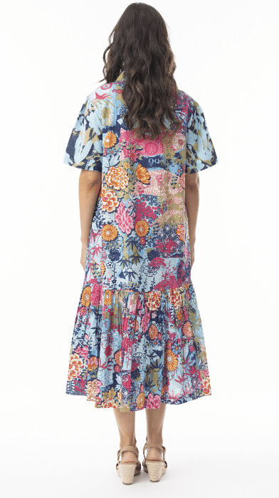 Load image into Gallery viewer, Orientique Womens Ikebana Patch Collar Dress
