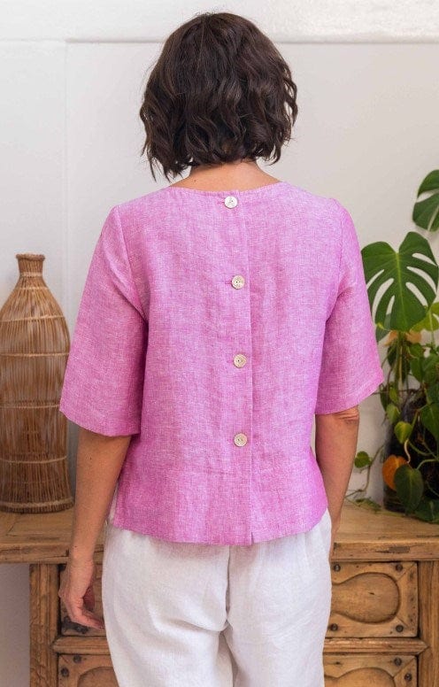 See Saw Womens 3/4 Sleeve Boyfriend Shirt