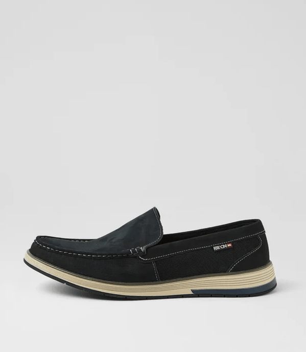 Ferracini Mens Tetley Slip-On Leather Shoe - Marinho