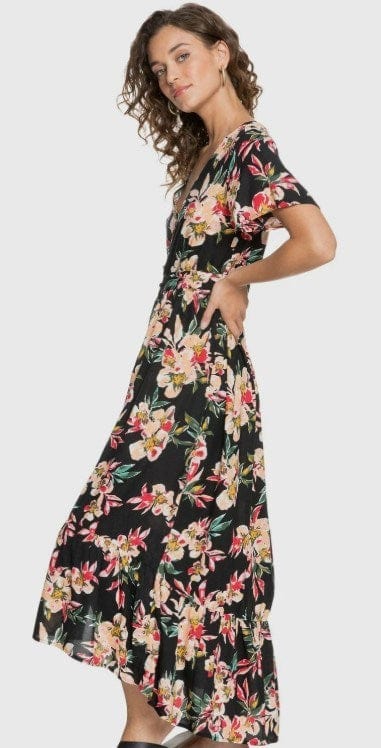 Roxy Women's NWT Bright Daylight Short Sleeve Maxi Floral Dress