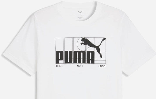 Puma Mens Graphic No. 1 Logo T-Shirts - White