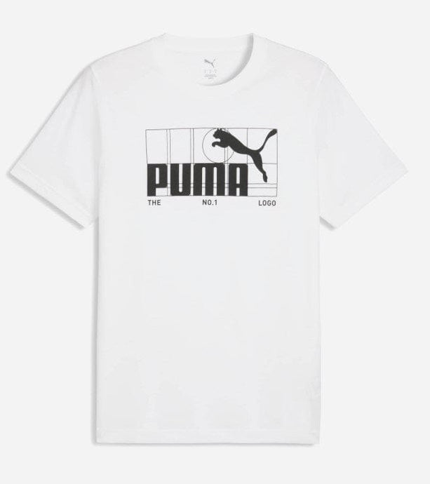 Puma Mens Graphic No. 1 Logo T-Shirts - White