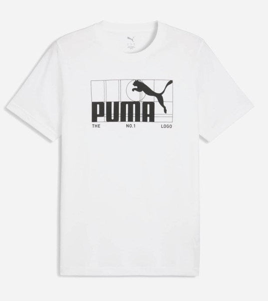 Puma Mens Graphic No. 1 Logo T-Shirts - White