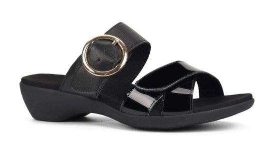 Hush Puppies Womens Astounding Black Patent Sandals