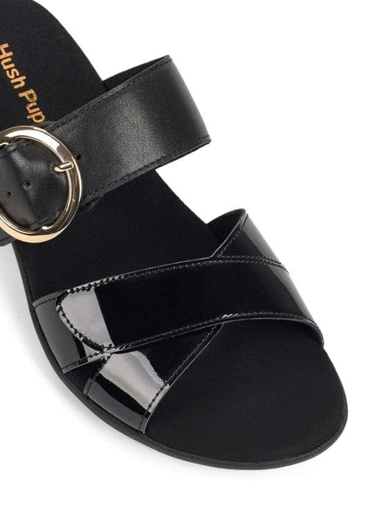 Hush Puppies Womens Astounding Black Patent Sandals