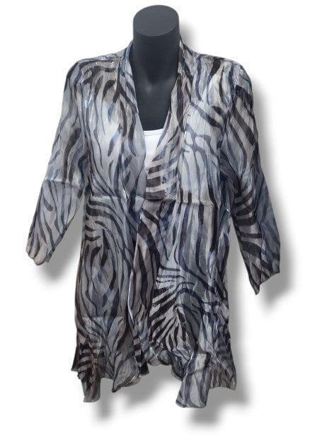 LS Collection Womens Animal Print Cardigan