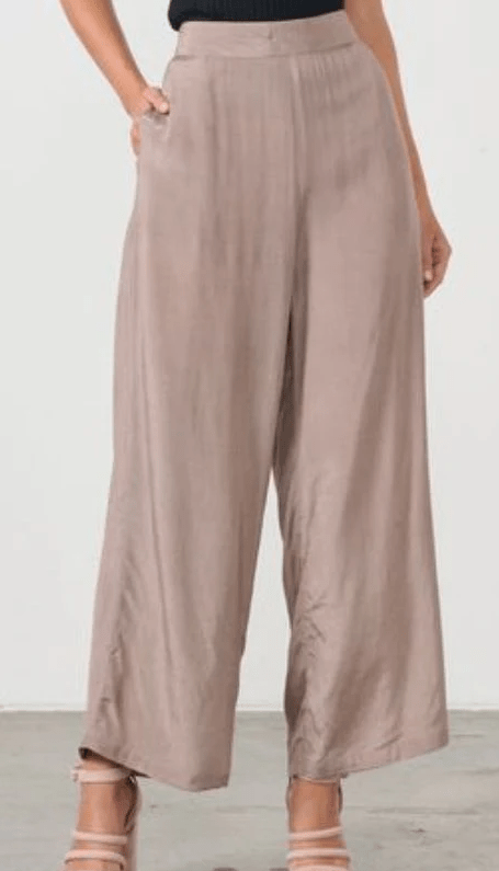Holmes & Fallon Womens Tropical Print Elastic Waist Pant - Mushroom