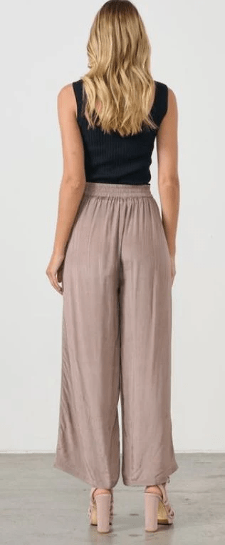 Load image into Gallery viewer, Holmes &amp; Fallon Womens Tropical Print Elastic Waist Pant - Mushroom

