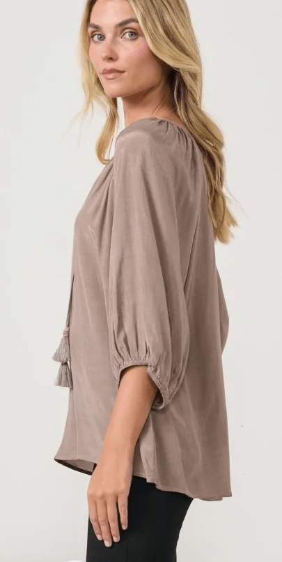 Load image into Gallery viewer, Holmes &amp; Fallon Womens Aella Tie Top - Mushroom
