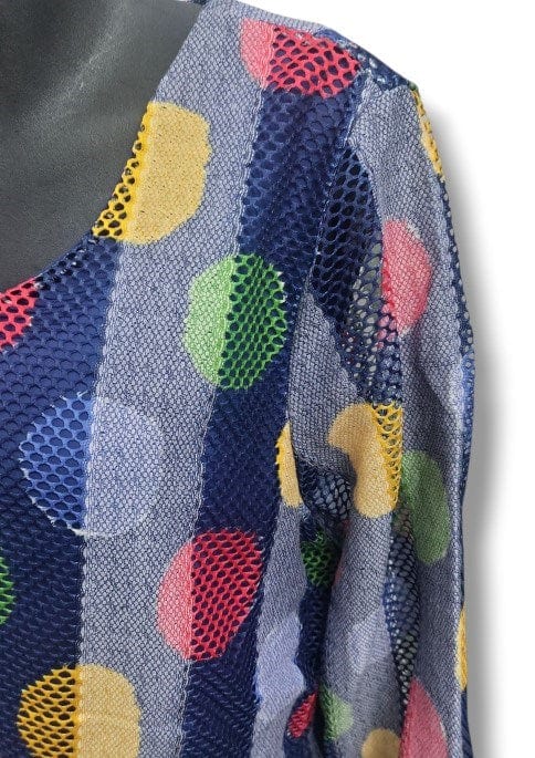 LS Collection Womens Multi Colors Circles Top