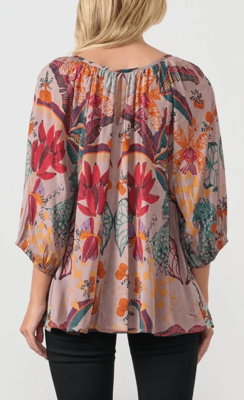 Holmes & Fallon Womens Tie Neck Blouse - Mushroom