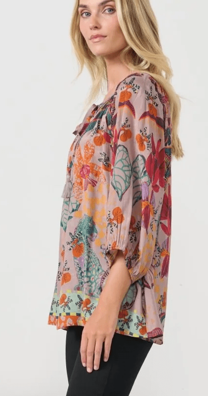 Load image into Gallery viewer, Holmes &amp; Fallon Womens Tie Neck Blouse - Mushroom
