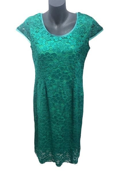 LS Collection Womens Green Flowers Dress