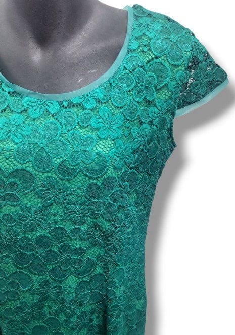 LS Collection Womens Green Flowers Dress