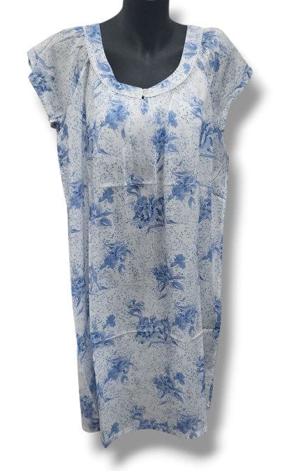French Country Womens Nightie Cap 105 Blue Peony