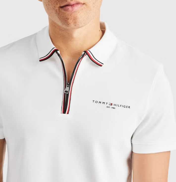 Load image into Gallery viewer, Tommy Hilfiger Mens WCC Zip Regular Polo White
