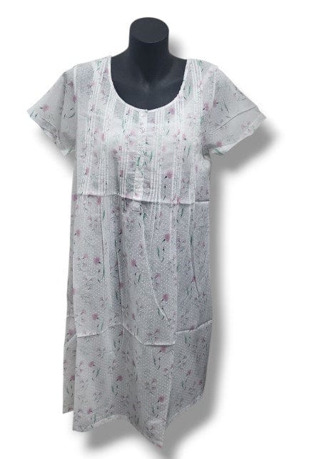 French Country Womens Nightie Short Sleeve 105 Pressed Flower