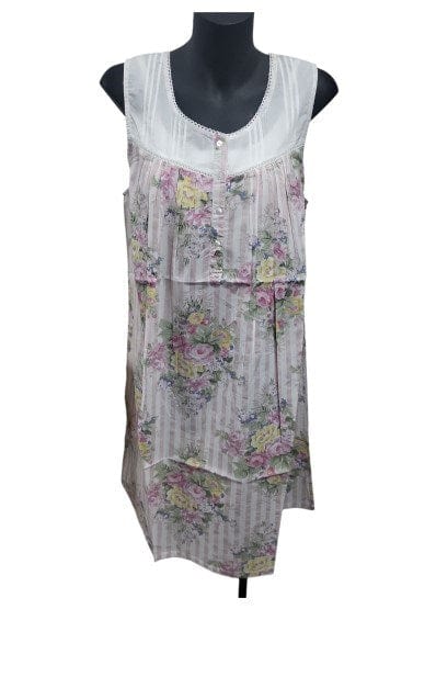 Load image into Gallery viewer, French Country Womens Nightie Cap 100 Boquet Stripe
