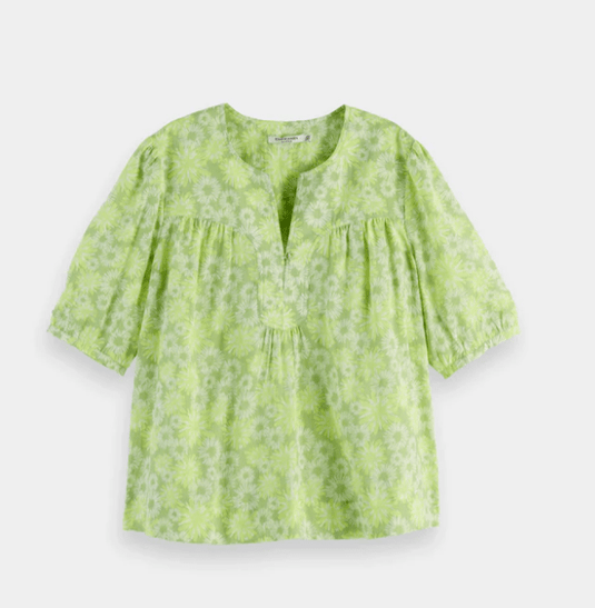 Scotch & Soda Womens Printed Short Sleeve Tip
