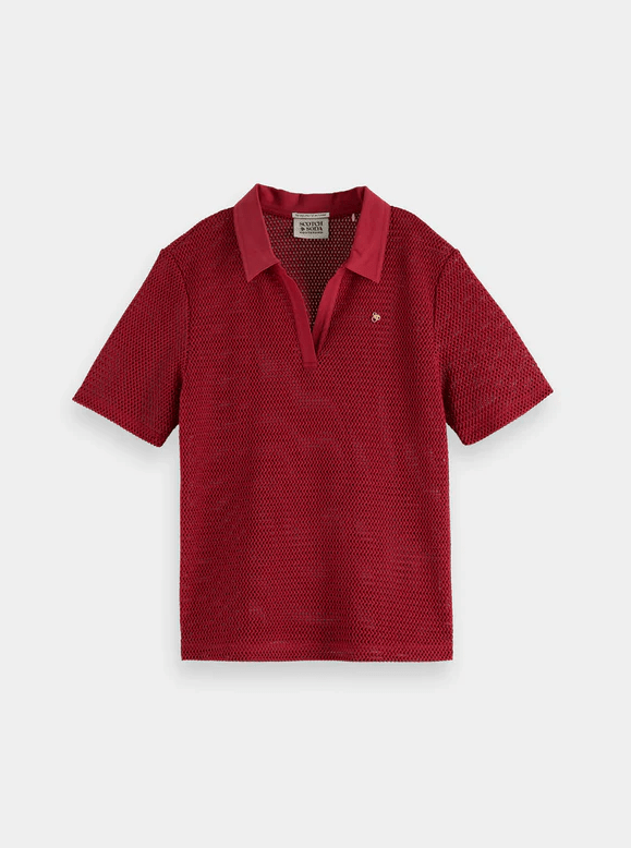 Load image into Gallery viewer, Scotch &amp; Soda Womens Crochet Polo
