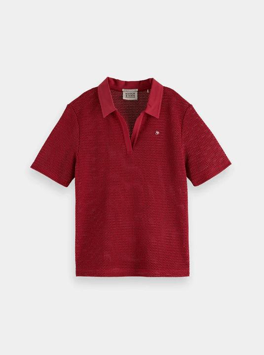 Scotch & Soda Womens Crochet Polo