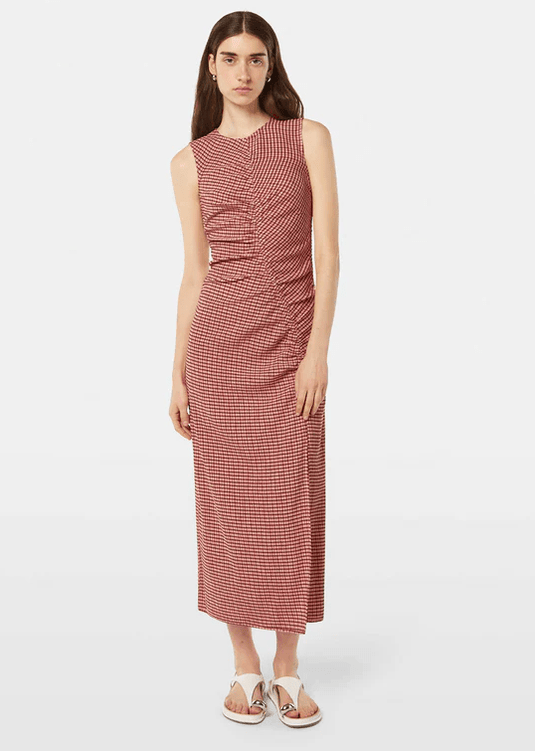 Scotch & Soda Womens Structured Gingham Midi Dress