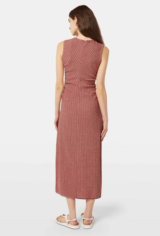 Scotch & Soda Womens Structured Gingham Midi Dress
