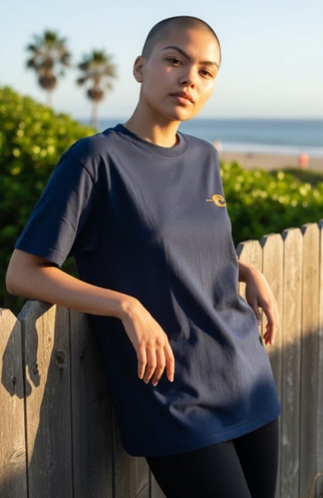 Champion Womens Sports Graphic Surf Life Print Tee - Navy