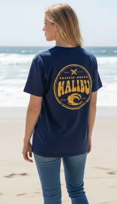 Load image into Gallery viewer, Champion Womens Sports Graphic Surf Life Print Tee - Navy
