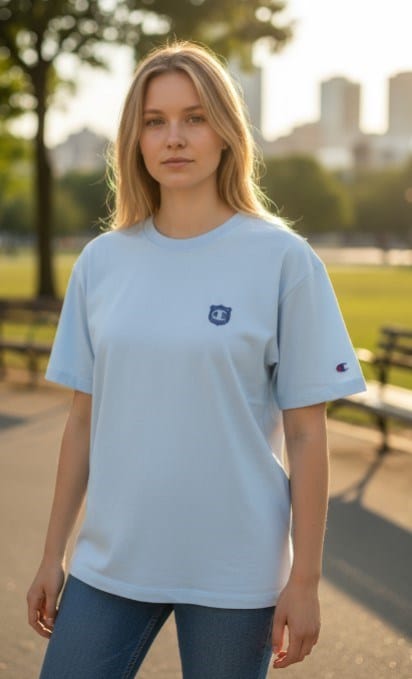 Load image into Gallery viewer, Champion Womens Sports Graphic Venice Beach Print Tee - Light Blue

