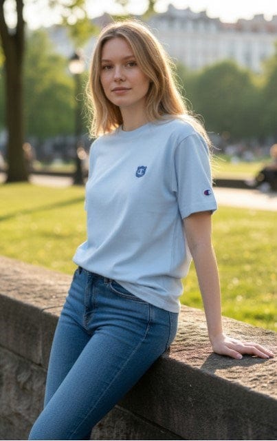 Champion Womens Sports Graphic Venice Beach Print Tee - Light Blue