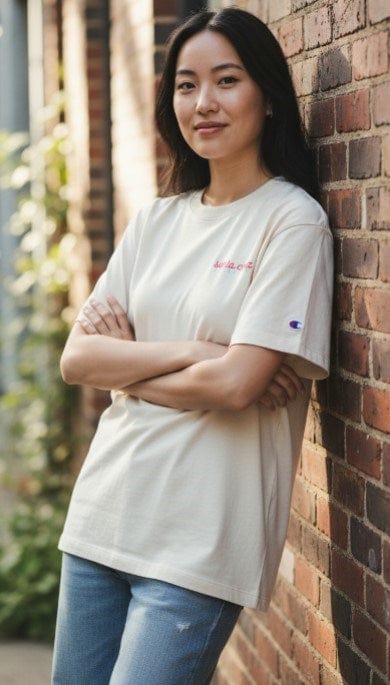 Champion Womens Sports Graphic Santa Cruz Print Tee - Beige
