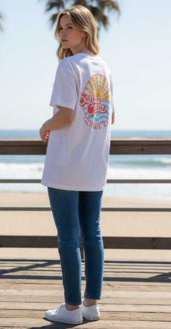 Load image into Gallery viewer, Champion Womens Sports Graphic Santa Cruz Print Tee - Beige
