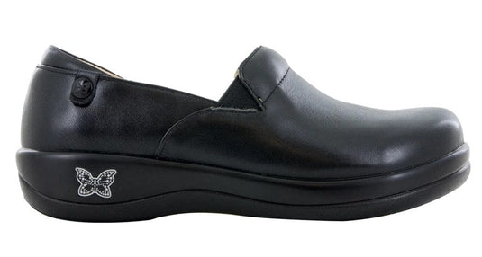 Alegria Womens Keli Slip-On Leather Shoes - Black