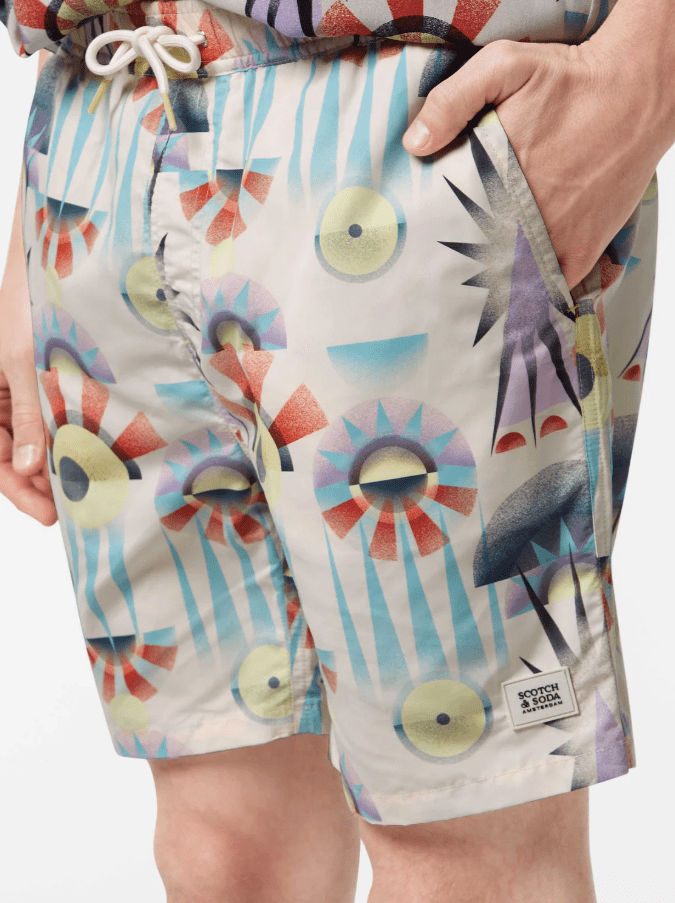 Load image into Gallery viewer, Scotch &amp; Soda Mens Printed Mid-Length Swimshort
