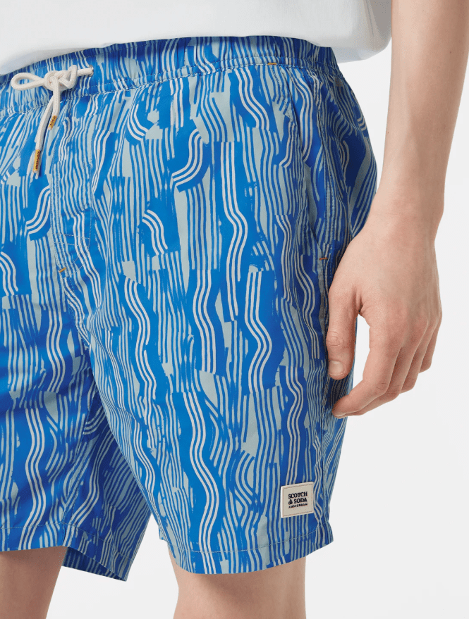 Load image into Gallery viewer, Scotch &amp; Soda Mens Printed Mid-Length Swimshort
