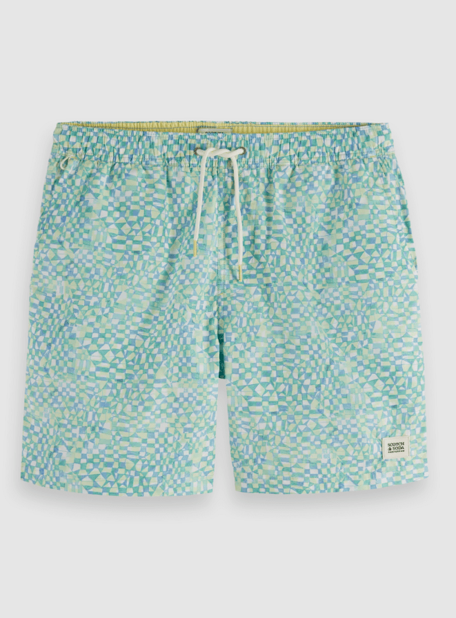 Load image into Gallery viewer, Scotch &amp; Soda Mens Mini Print Mid-Length Swimshort

