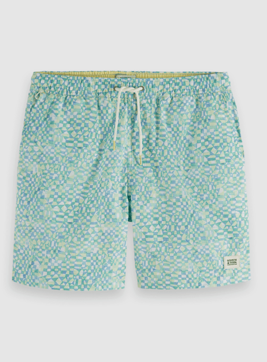 Scotch & Soda Mens Mini Print Mid-Length Swimshort