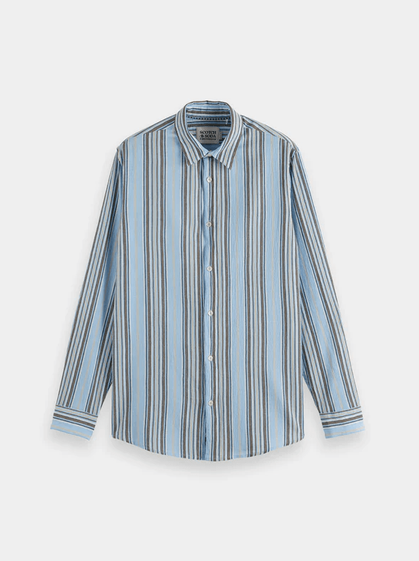 Load image into Gallery viewer, Scotch &amp; Soda Mens Crinkled Stripe Regular Shirt
