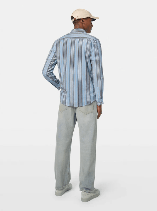 Scotch & Soda Mens Crinkled Stripe Regular Shirt