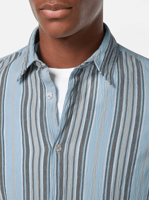 Load image into Gallery viewer, Scotch &amp; Soda Mens Crinkled Stripe Regular Shirt
