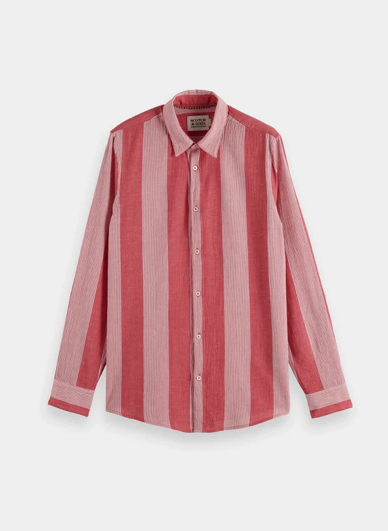 Load image into Gallery viewer, Scotch &amp; Soda Mens Crinkled Stripe Regular Shirt
