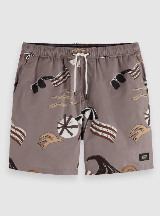 Load image into Gallery viewer, Scotch &amp; Soda Mens Printed Mid-Length Swimshort
