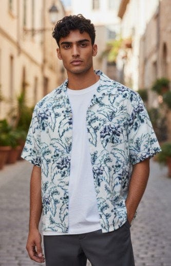 Tommy Hilfiger Mens Linen Printed Shirt