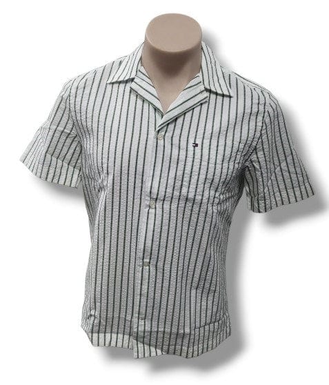 Load image into Gallery viewer, Tommy Hilfiger Mens Seersucker Stripe Short Sleeve Shirt