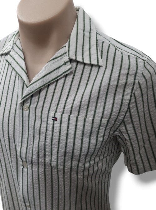 Tommy Hilfiger Mens Seersucker Stripe Short Sleeve Shirt