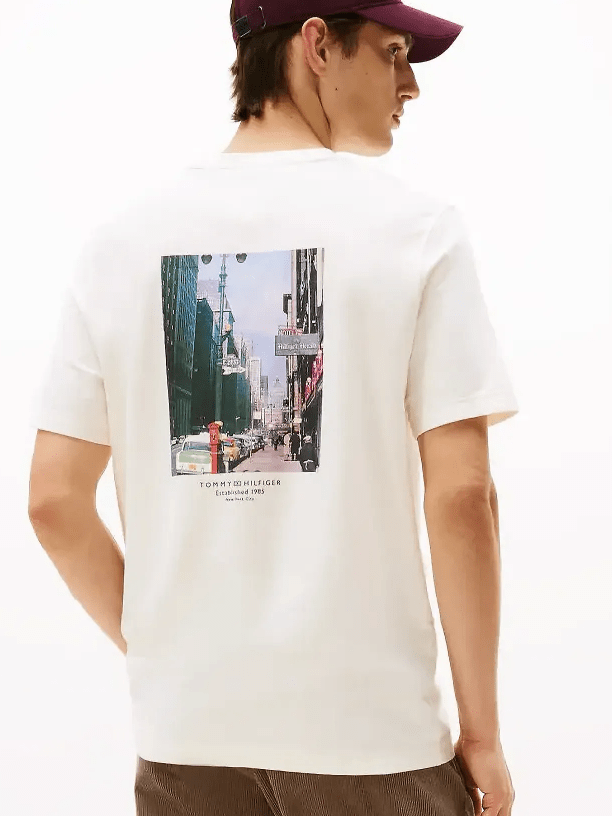 Load image into Gallery viewer, Tommy Hilfiger Mens Photo Print Graphic Tee - Ivory Petal
