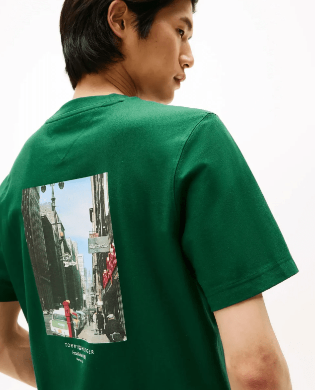Load image into Gallery viewer, Tommy Hilfiger Mens Photo Print Graphic Tee - Ornamental Green

